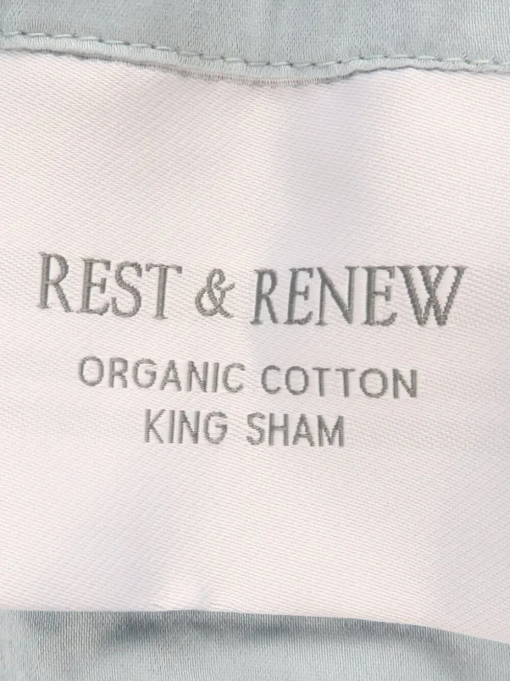CITY FURNITURE REST & RENEW BLUE ORGANIC COTTON KING SHAM SET 2 PIECES
